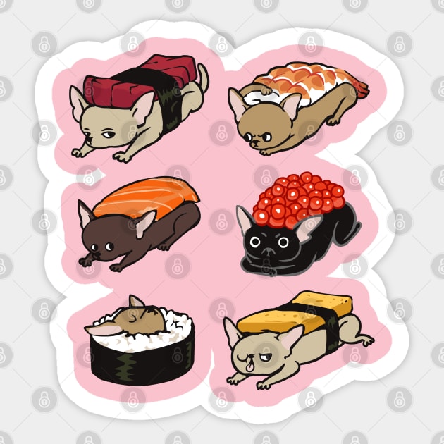 Sushi Chihuahua Sticker by huebucket